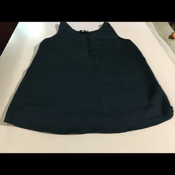 EXPRESS Solid Black V-Neck Button Front Light Tank - Picture 10 of 10